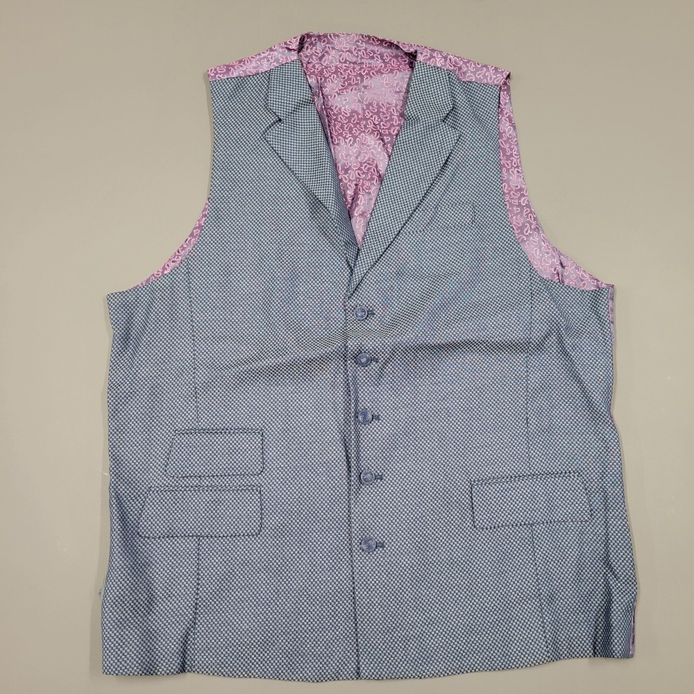 Rossi Man blue suit vest size 46L Large